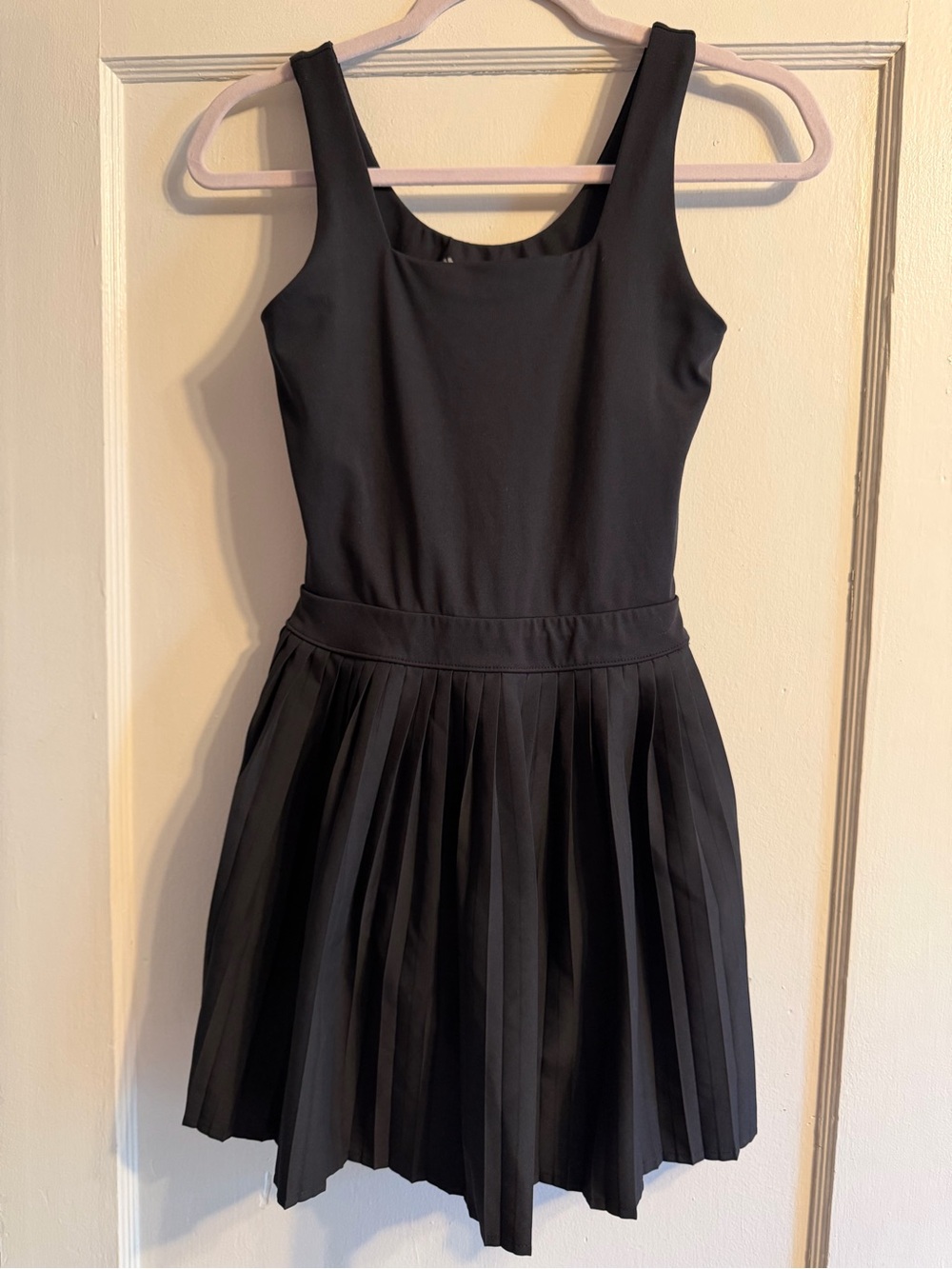 All In Motion Black Sleeveless Pleated Dress Built In Shorts